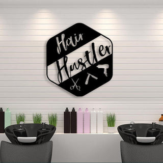 Hair Salon Metal Wall Art Hair Hustle Laser Cut Metal Signs Custom Gift Ideas