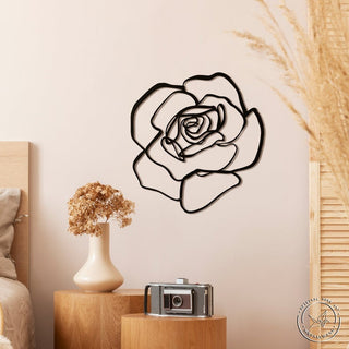 Rose Flower One Line Wall Art Decor Cut Metal Sign Laser Cut Metal Signs Custom Gift Ideas