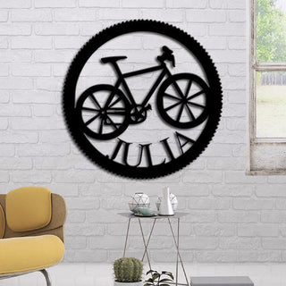 Biking Lovers Personalized Name Metal Wall Art Laser Cut Metal Signs Custom Gift Ideas