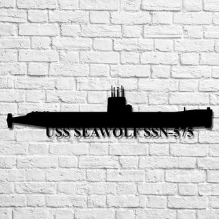 Uss Seawolf Ssn575 Navy Ship Metal Art, Gift For Navy Veteran, Navy Ships Silhouette Metal Art, Navy Home Decor Laser Cut Metal Signs Custom Gift Ideas