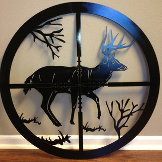 Hunter Hunting Deer Scope Metal House Sign Laser Cut Metal Signs Custom Gift Ideas