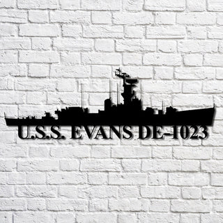 U.s.s. Evans De1023 Navy Ship Metal Art, Custom Us Navy Ship Cut Metal Sign, Gift For Navy Veteran, Navy Ships Silhouette Metal Art, Navy Home Decor Laser Cut Metal Signs Custom Gift Ideas