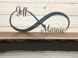 Extra Large Personalized Metal Infinity Sign Wedding Gift Custom Rustic Metal Wedding Decor Laser Cut Metal Signs Custom Gift Ideas