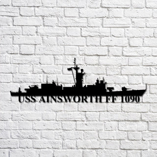 Uss Ainsworth Ff 1090 Navy Ship Metal Art, Custom Us Navy Ship Cut Metal Sign, Gift For Navy Veteran, Navy Ships Silhouette Metal Art, Navy Home Decor Laser Cut Metal Signs Custom Gift Ideas