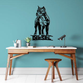 Pitbull Metal Sign Pitbull Personalized Name Metal Sign Pitbull Dog Metal Wall Art Pitbull Dog Metal Wall Decor Laser Cut Metal Signs Custom Gift Ideas