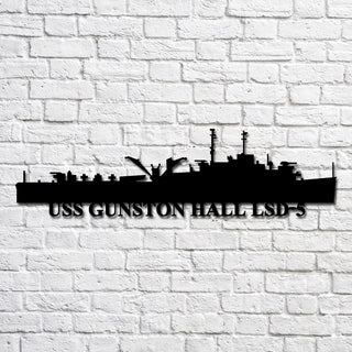 Uss Gunston Hall Lsd5 V2 Navy Ship Metal Art, Custom Us Navy Ship Cut Metal Sign, Gift For Navy Veteran, Navy Ships Silhouette Metal Art, Navy Home Decor Laser Cut Metal Signs Custom Gift Ideas