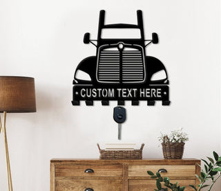 Personalized Trucks Keychain Holder Metal Sign, Metal Sign For Trucker, Gift For Trucker, Father's Day Gift Idea, Custom Text Metal Sign, Laser Cut Metal Signs Custom Gift Ideas