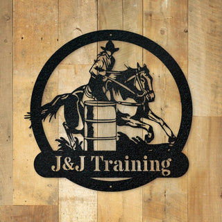 Barrel Racing Galloping Horse With Rider Handmade Metal Wall Art Hanging Sign Laser Cut Metal Signs Custom Gift Ideas