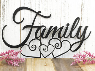 Metal Family Sign, Metal Wall Art, Metal Signs, Hanging Metal Sign Laser Cut Metal Signs Custom Gift Ideas