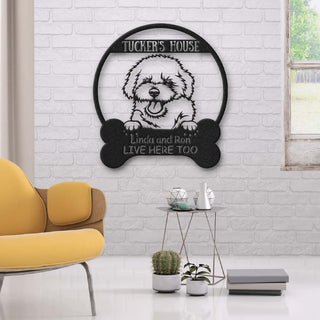 Bischon Frise Dog Lovers Funny Personalized Metal House Sign Laser Cut Metal Signs Custom Gift Ideas