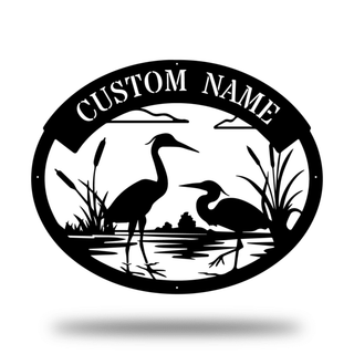 Herons Monogram Customized Metal Signs, Custom Metal Sign, Custom Signs, Metal Sign Laser Cut Metal Signs Custom Gift Ideas