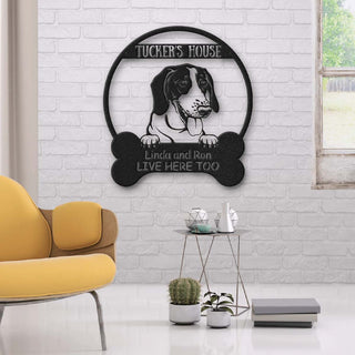 American Foxhound Dog Lovers Funny Personalized Metal House Sign Laser Cut Metal Signs Custom Gift Ideas