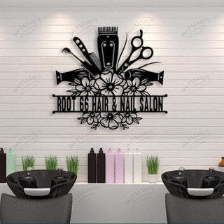 Hair And Nail Salon Personalized Metal Wall Art, Hair Salon Cut Metal Sign, Barber Shop Metal Wall Art Laser Cut Metal Signs Custom Gift Ideas