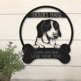 American Foxhound Dog Lovers Funny Personalized Metal House Sign Laser Cut Metal Signs Custom Gift Ideas