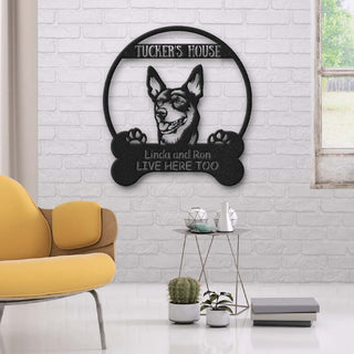 Australian Kelpie Boshih Dog Lovers Funny Personalized Metal House Sign Laser Cut Metal Signs Custom Gift Ideas