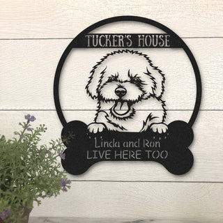 Bischon Frise Dog Lovers Funny Personalized Metal House Sign Laser Cut Metal Signs Custom Gift Ideas