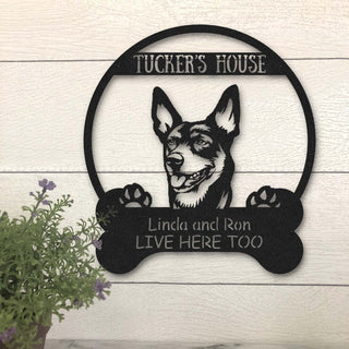 Australian Kelpie Boshih Dog Lovers Funny Personalized Metal House Sign Laser Cut Metal Signs Custom Gift Ideas