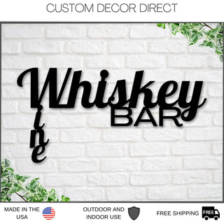 Personalized Bar Metal Sign, Whiskey Wine Bar Sign, Rustic Home Decor, Basement Bar, Wine Decor, Wine Bar Sign, Mother's Day Gift, Wine Gift Laser Cut Metal Signs Custom Gift Ideas