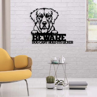 Dog Lovers Beware Dog Kiss Customized Metal Wall Art Laser Cut Metal Signs Custom Gift Ideas