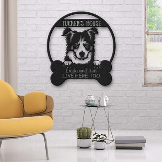 Border Collie's House Dog Lovers Personalized Metal Sign Laser Cut Metal Signs Custom Gift Ideas