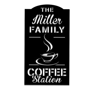 Coffee Metal Bar Sign, Custom Home, Kitchen Wall Decor, Wedding, Anniversary Art Gift For Him/her, Metal Laser Cut Metal Signs Custom Gift Ideas