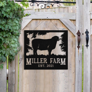 Metal Farm Sign Dorper Sheep Monogram, Custom Outdoor Ranch, Stable, Wall Decor Art Gift, Metal Laser Cut Metal Signs Custom Gift Ideas