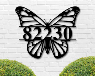 Custom Butterfly Address Sign, Custom Metal Name Sign, Butterfly Sign, Monarch Sign, Personalized Address Sign, Personalized Butterfly Sign Laser Cut Metal Signs Custom Gift Ideas