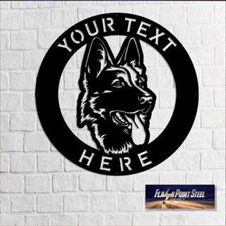 German Shepherd Sign, Dog House, Family Dog, Entrance Sign, Wall Decor, Plasma Cut Steel, Custom Sign, Welcome Sign, Personalized, Dog Breed Laser Cut Metal Signs Custom Gift Ideas