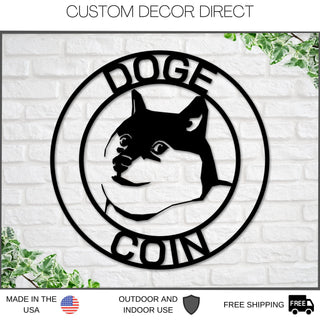 Dogecoin Sign, Metal Dogecoin Sign, Personalized Dogecoin, Custom Cryptocurrency Sign, Dogecoin Gift, Dogecoin Wall Art, Dogecoin Crypto Laser Cut Metal Signs Custom Gift Ideas