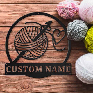 Personalized Crochet Monogram Metal Wall Decor, Love Crochet, Sign For Crocheter, House Decor, Wall Hanger, Best Gift Ever, Crochet Signs, Laser Cut Metal Signs Custom Gift Ideas