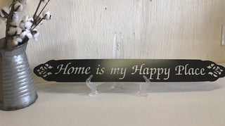 Home Is My Happy Place Metal Plaque, Metal Wall Art, Metal House Sign Laser Cut Metal Signs Custom Gift Ideas