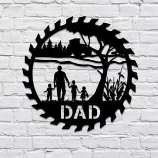 Customized Dad And Children Metal Farm Sign, Barn, Ranch Steel Art Laser Cut Metal Signs Custom Gift Ideas