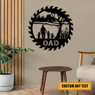 Customized Dad And Children Metal Farm Sign, Barn, Ranch Steel Art Laser Cut Metal Signs Custom Gift Ideas