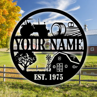 Custom Metal Farm Sign, Metal Art, Farmhouse Decor, Family Name Sign, Farm Ranch Barn Sign, Housewarming, Metal Sign For Farmer Laser Cut Metal Signs Custom Gift Ideas