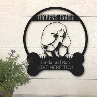 Bedlington Terrier Dog Lovers Funny Personalized Metal House Sign Laser Cut Metal Signs Custom Gift Ideas