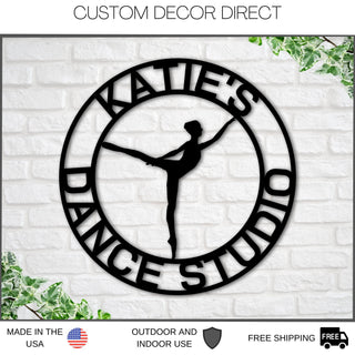 Personalized Dancer Sign, Dance Studio Metal Sign, Custom Dance Team Sign, Dancer Gift, Ballet Metal Sign, Girls Room Decor Laser Cut Metal Signs Custom Gift Ideas