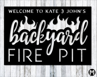 Backyard Fire Pit Sign, Metal Sign, Custom Backyard Sign, Metal Backyard Fire Pit Sign, Personalized Laser Cut Metal Signs Custom Gift Ideas