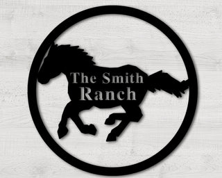 Horse Ranch Metal Sign, Custom Horse Farm Sign, Personalized Horse Barn Sign, Horse Metal Wall Art, Horse Rider Gift, Horse Stable Decor Laser Cut Metal Signs Custom Gift Ideas