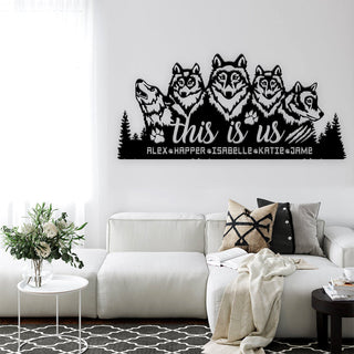 Family This Is Us Wolf Metal Wall Art Customized Name Laser Cut Metal Signs Custom Gift Ideas