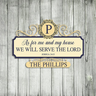 As For Me And My House We Will Serve The Lord Joshua 24:15 Jesus Christ Personalized Metal Sign, Custom God Christmas Wall Decoration Laser Cut Metal Signs Custom Gift Ideas