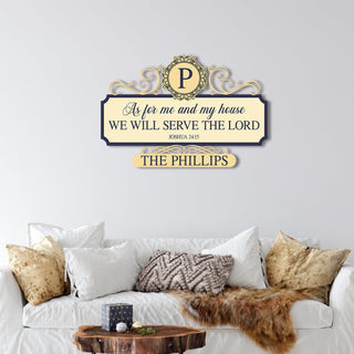 As For Me And My House We Will Serve The Lord Joshua 24:15 Jesus Christ Personalized Metal Sign, Custom God Christmas Wall Decoration Laser Cut Metal Signs Custom Gift Ideas