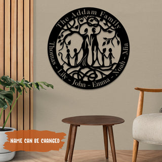 Custom Text Date Family Tree Of Life Metal Art, Mother Nature Wall Decor Laser Cut Metal Signs Custom Gift Ideas