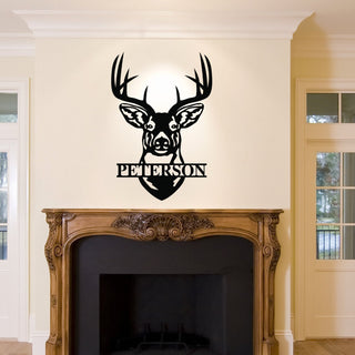 Custom Name Deer Head Sign,deer Antler Decor,deer Hunter Gift,deer Camp Sign,christmas Gift For Him,deer Name Metal Sign,fathers Day Gift Laser Cut Metal Signs Custom Gift Ideas