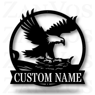 Eagle's Nest Monogram Customized Metal Signs, Custom Metal Sign, Custom Signs, Metal Sign Laser Cut Metal Signs Custom Gift Ideas