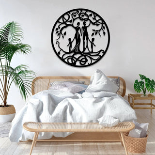 Customized Number Of Members In Family Tree Of Life Metal Sign, Wall Decoration Laser Cut Metal Signs Custom Gift Ideas