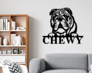 Custom Bulldog Sign, Pet Spot Sign, Bulldog Name Sign, Personalized Bulldog Sign, Custom English Bulldog Name Metal Sign, Bulldog Lover Gift Laser Cut Metal Signs Custom Gift Ideas