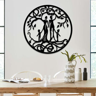 Customized Number Of Members In Family Tree Of Life Metal Sign, Wall Decoration Laser Cut Metal Signs Custom Gift Ideas