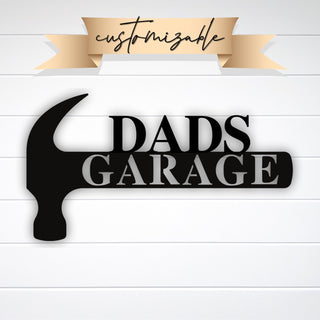 Custom Dad Garage Metal Sign, Dads Garage Metal Sign, Personalized Garage Metal Sign, Garage Wall Sign Art, Garage Decor, Fathers Day Gift Laser Cut Metal Signs Custom Gift Ideas