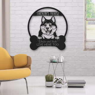 Akita Dog Lovers Funny Personalized Metal House Sign Laser Cut Metal Signs Custom Gift Ideas