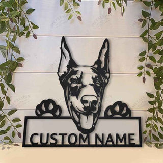 Doberman Personalized Metal Wall Decor, Cut Metal Sign, Metal Wall Art, Metal House Sign Laser Cut Metal Signs Custom Gift Ideas